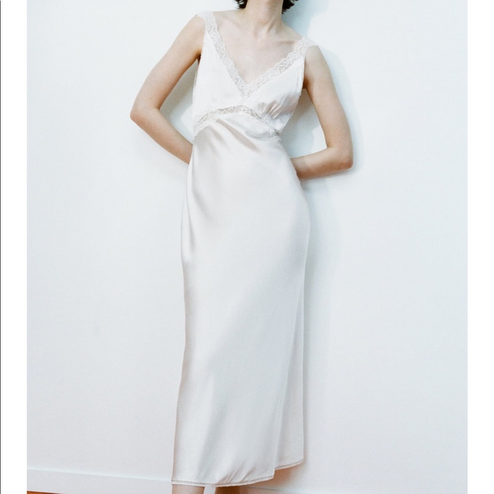 Zara Long Silk Lace Dress
